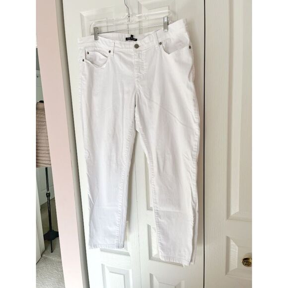 Eileen Fisher Organic Cotton Spandex Denim Stretch High Rise Straight Fit Jean - Picture 3 of 14